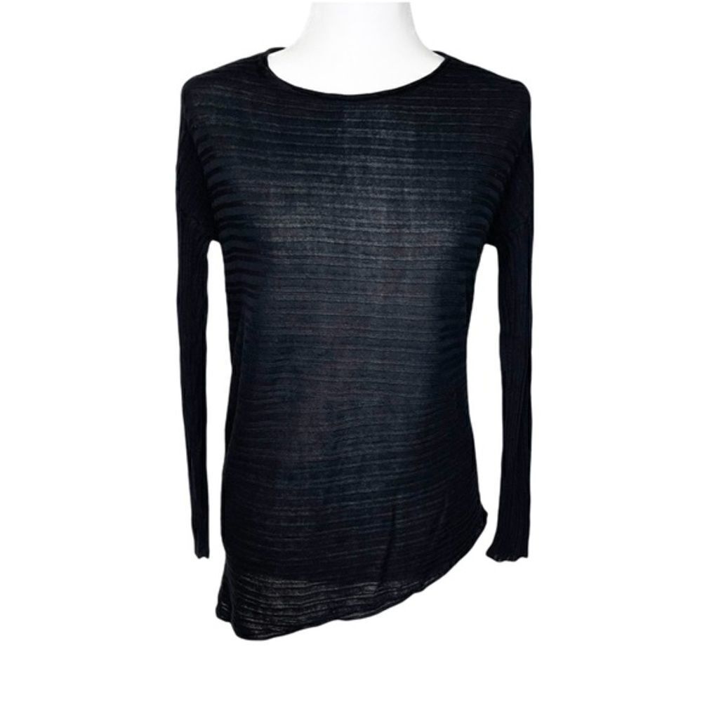 Eileen Fisher Asymmetrical Ribbed Tencel Pullover Sweater Size Small Petite